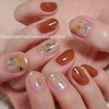 THE POLISH.カラメル✖️NAILHOLICフューチャーメタル 金継ぎクリアネイル