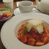 よつ葉 White Cosy の、２種のチーズと海老のトマトソースのランチパスタセット＠札幌