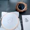 カラスの刺繍上達せず…