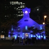 時計台、夜のライトアップ