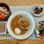 トウモロコシごはん。スパイスカレー。いわし缶(アイコチャン)