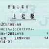 本日の使用切符：JR東海 上松駅発行 普通入場券