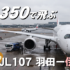 【JAL】A350で曇りのフライト 羽田ー伊丹 JL107