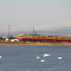山と地鉄とハクチョウと