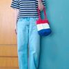 セリア マリーナブークレー　かぎ針編みのショルダーバッグ