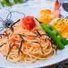明太子パスタ＆フリルレタスと生ハムのサラダ