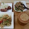 J's Store　[中区]　～　豚肉辛味和え + 東北焼ソーセージ + 東北パパヤサラダ + タイもち米