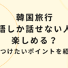 日本語しか話せない人のための韓国旅行ガイド！一人旅でも安心！言葉の壁を乗り越える方法