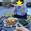 お庭でお食事