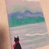水彩画　黒猫の旅シリーズ