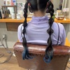 スーパーロングの毛先カラー【スカイブルー】丁寧なヘアケアの継続を