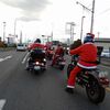 ライダーたちによる、2018サンタパレード（幼稚園訪問編）