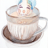 水彩画「お茶妖精 チャイ子」