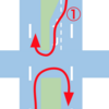 中央分離帯ありの道路の転回（＝Uターン）について／左折レーンが2車線並んでいるときに、どちらを選ぶか問題