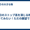 連日のストップ高を演じる株を握ってみたい！ただの願望です。