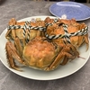 上海蟹を蒸す