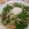 【サイゼリヤ パスタ】アーリオオーリオ＋やわらか青豆の温サラダを混ぜるのやってみた！＾＾