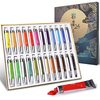 ブランド: LIGHTWISH　SUPER VISION 水彩絵の具 岩絵具 24色 天然の鉱物色 古典色 透明/半透明水彩 岩・古彩