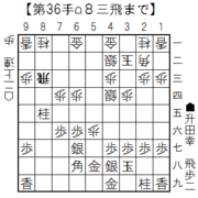 将棋局面｜升田幸三 vs 二上達也 1961-07-05 九段戦｜升田の曲芸的妙手順