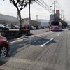 今朝は西鉄の連結バスやパトカーに出会い？