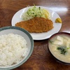 池上食堂で、朝からトンカツ&ご飯セット