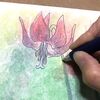 ダイソー【やさしい大人の塗り絵】　カタクリの花を塗ってみよう