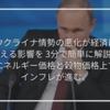 ウクライナ情勢の悪化が経済に与える影響を 3分で簡単に解説。エネルギー価格と穀物価格上昇でインフレが進む。