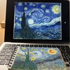 ゴッホの「星月夜」の模写