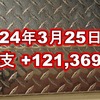 2024年3月25日週の収支は  +121,369円