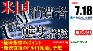 ドル/円見通しズバリ予想、2分早わかり「米7月ミシガン大学消費者態度指数」2025年7月18日発表 #外為ドキッ