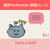 have a ball【直訳では分からない英語フレーズ＃41】