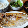 今日の食べ物　朝食に甘鯛開き