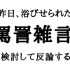 昨日、浴びせられた罵詈雑言を検討して反論する