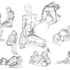 ブロックっぽく人体を描く練習