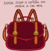 borsa rossa a cartella con motivi a rai-mon【雷文様の赤いサッチェルバッグ】