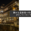 静かな温泉宿で何日ものんびりしていたいですね