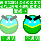 半透明のpng画像を不透明に変換保存するアプリ、OpaOpaOpasityできた