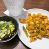 栽培中の”ゴーヤ”と冷蔵庫の残り食材で【豚キムチャンプルー】