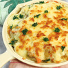 【レシピ】電子レンジで作る！サーモンとホタテのクリームシチュー(をグラタンにするまで)