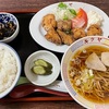 青森県八戸市　キクヤ食堂のから揚げ定食とミニラーメンセット