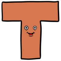 かわいいアルファベットのT のイラスト