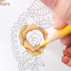 【動画公開】（黄色編）ダイソー塗り絵「花の国」を赤・青・黄の３色で塗ってみた