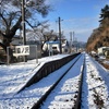 雪景色の脇ノ沢駅ホーム