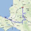 ２０１３年春　北海道の旅のルート　（約1630km）