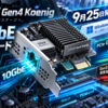 エアリア「Gen4 Koenig」9月25日発売、Windows 11対応の10GbE増設ボードはPCIe Gen4 x1とGen3以下の速度低下に注意