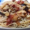 僕の趣味はパスタ作り♪今宵はナス＆チキンのトマトパスタ♪