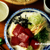 鮪のヅケ山かけとザル蕎麦