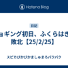 ジョギング初日、ふくらはぎに敗北【25/2/25】