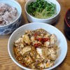 今日の食べ物　朝食に麻婆豆腐