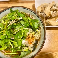 福そば（人形町）松茸天ぷらそば＋仙台セリ